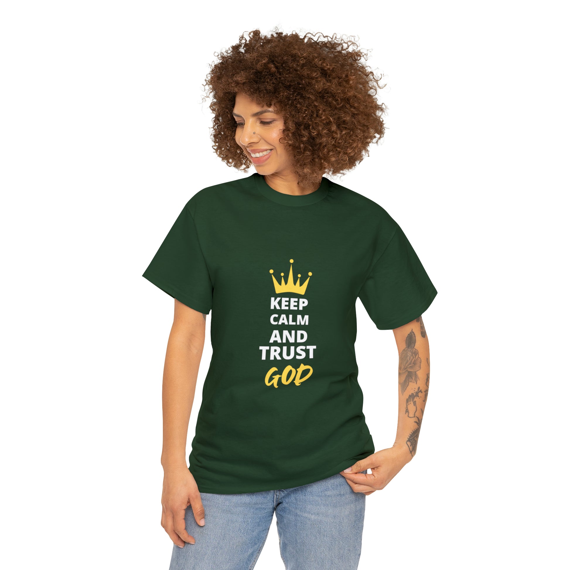 Keep Calm And Trust God Unisex Heavy Cotton Tee Printify