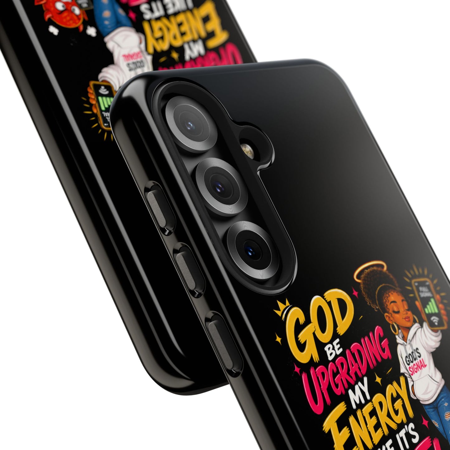 Phone Case — "God Be Upgrading My Energy Like It's Wi‑Fi" Inspirational Protective Cover - ClaimedbyGodDesigns