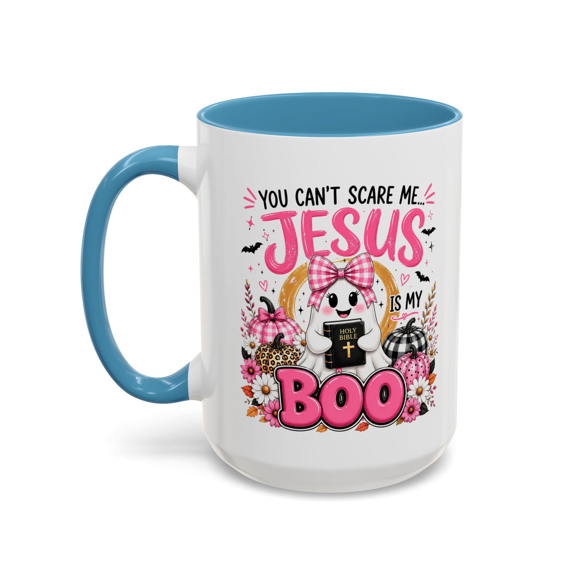 You Can’t Scare Me Jesus Is My Boo Coffee Mug — Halloween Christian Accent Mug