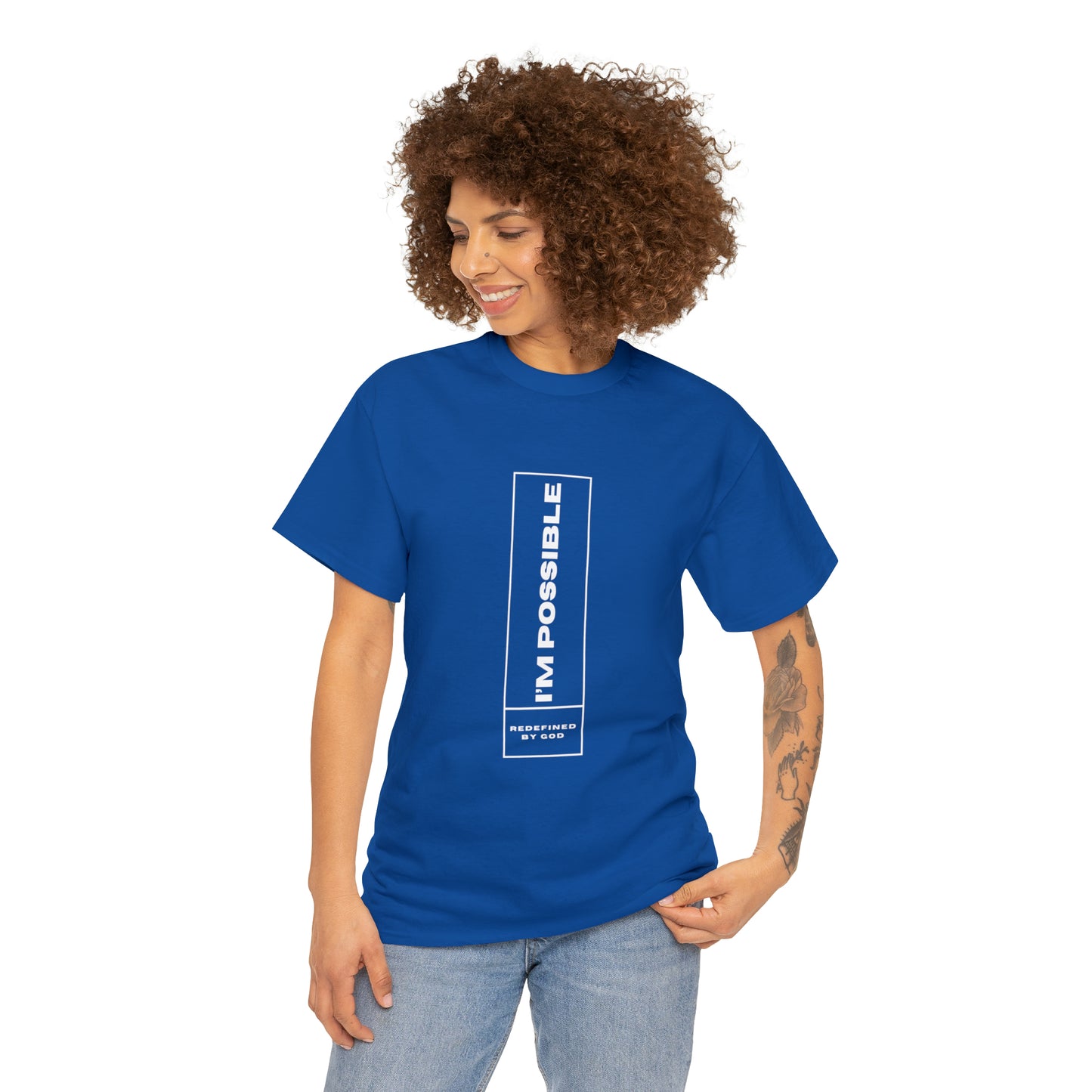 I'm Possible Redefined By God Unisex Heavy Cotton Tee Printify