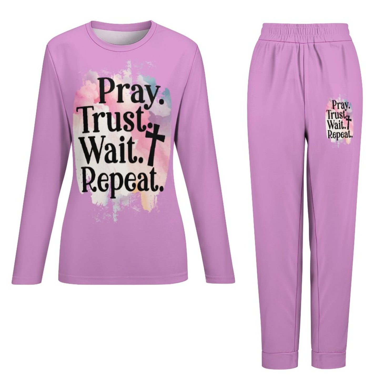 Pray Trust Wait Repeat Women's Christian Pajamas