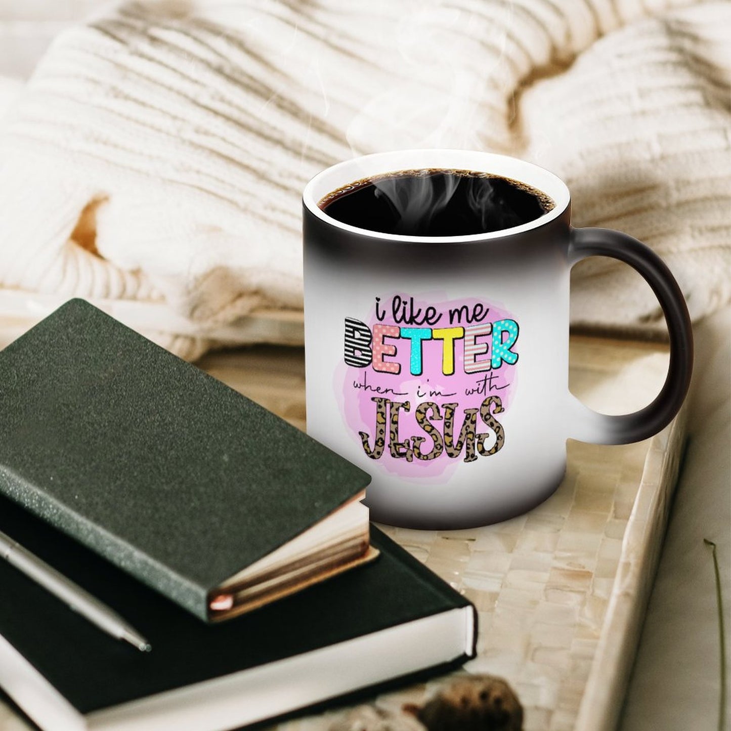 I Like Me Better When I'm With Jesus Christian Color Changing Mug (Dual-sided)