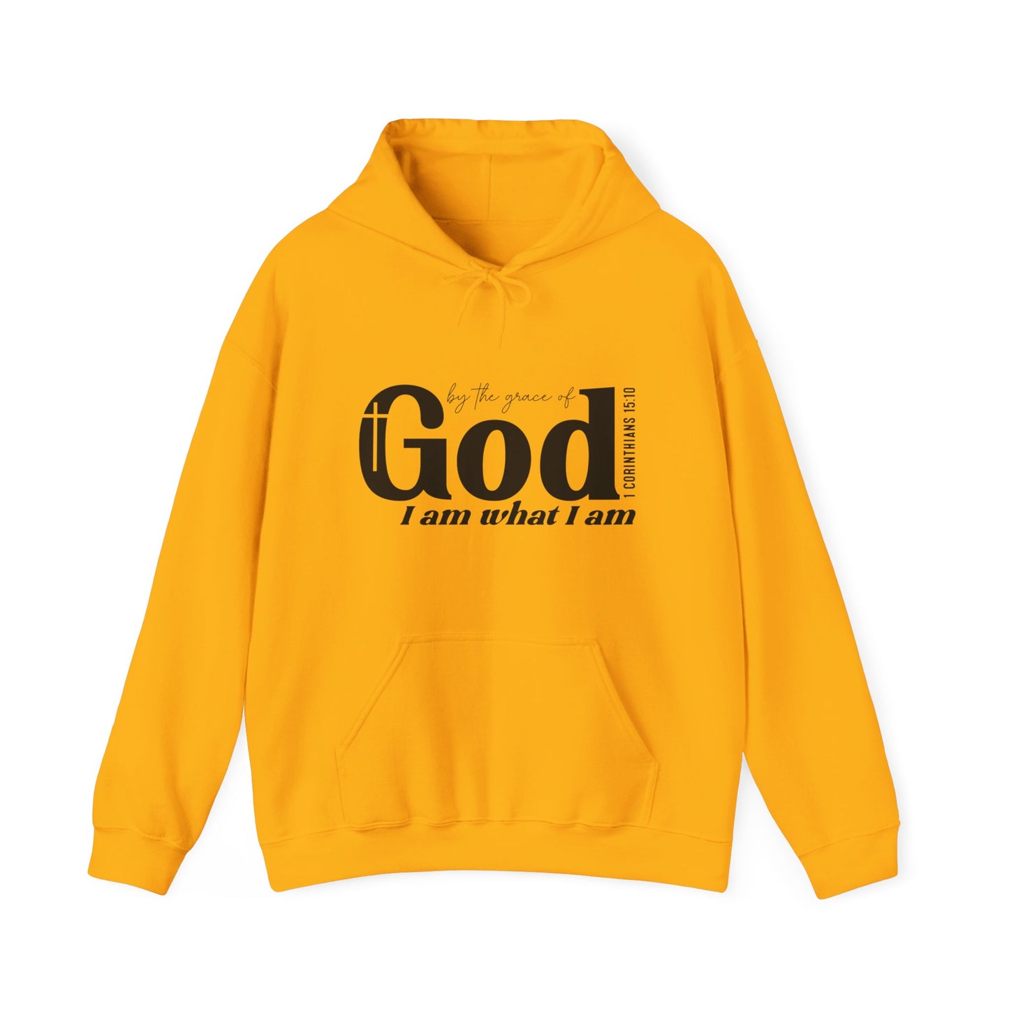 1 Corinthians 15:10 By The Grace Of God I Am What I Am Unisex Christian Pullover Hooded Sweatshirt