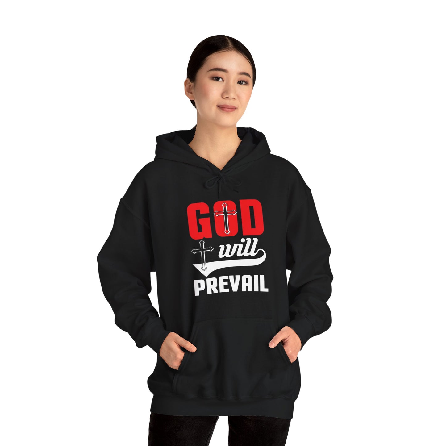 God Will Prevail Unisex Christian Hooded Pullover Sweatshirt