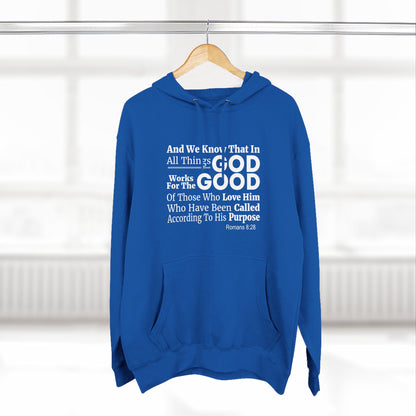 Inspirational Three - Panel Fleece Unisex Hoodie, Christian Apparel, Cozy Sweatshirt, Gift for Believers, Scripture Hoodie - ClaimedbyGodDesigns