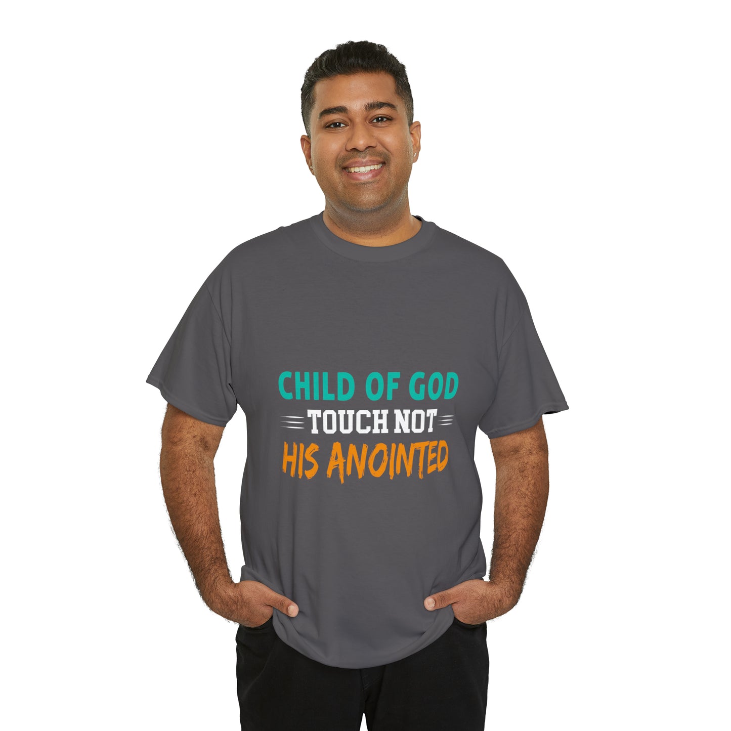 Child Of God Touch Not His Anointed Unisex Heavy Cotton Tee Printify