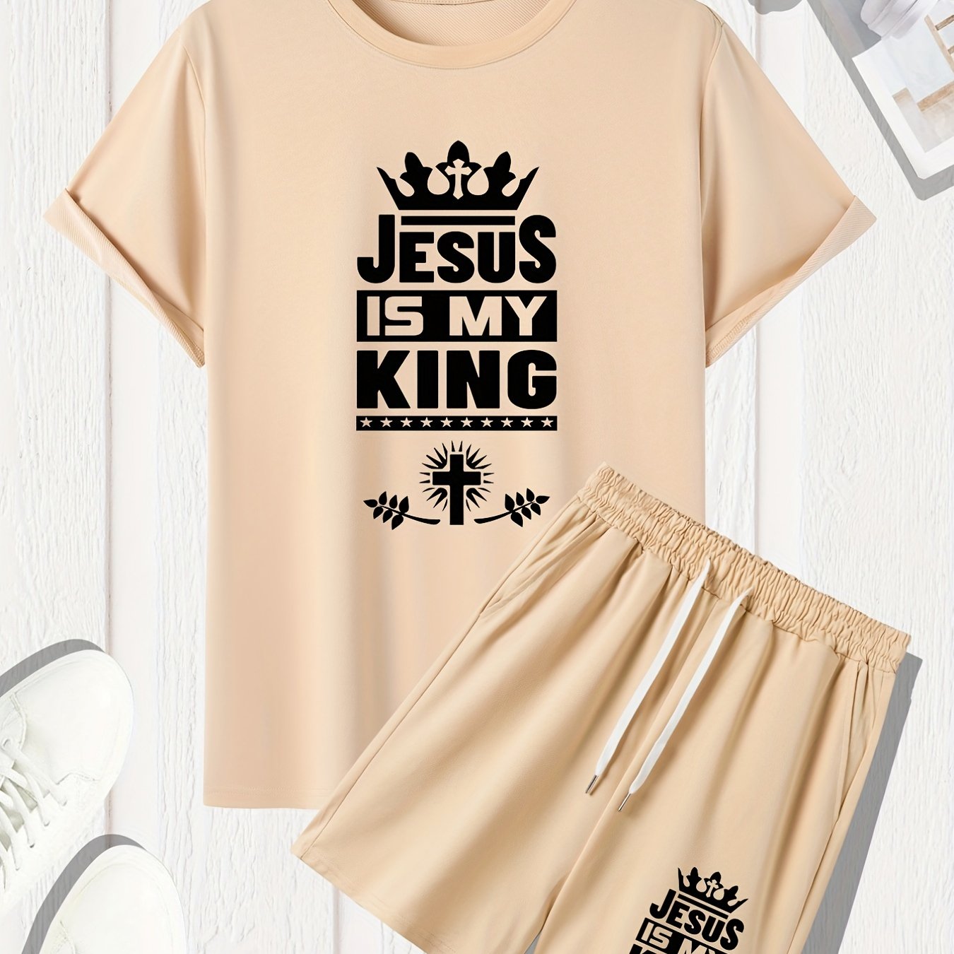 JESUS IS MY KING Men's Christian Casual Outfit claimedbygoddesigns