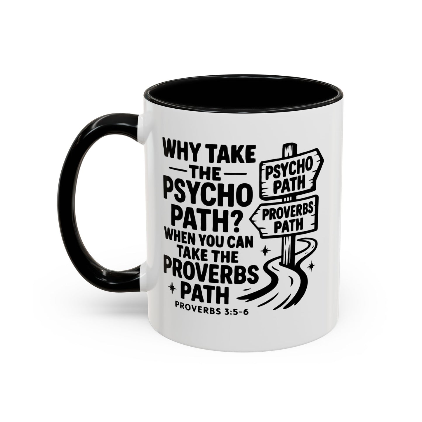 Inspirational Quote Accent Coffee Mug - Perfect Gift for Motivational Moments, Office Desk Essentials, Christian Gifts, Proverbs 3:5-6