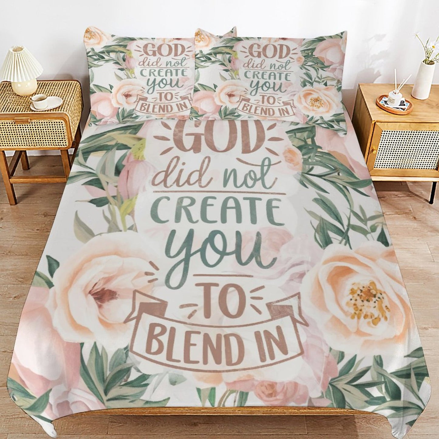 God Did Not Create You To Blend In 3-Piece Christian Comforter Bedding Set-86"×70"/ 218×177cm SALE-Personal Design