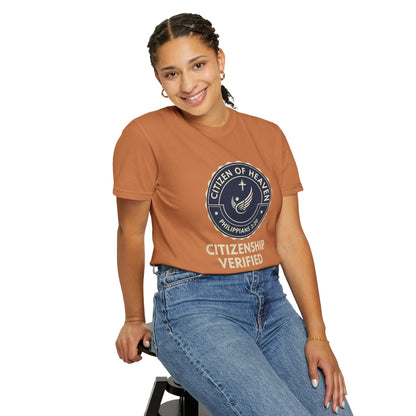 Citizen of Heaven T-shirt, Unisex Garment - Dyed Tee, Spiritual Gift, Christian Apparel, Faith - Based Fashion, Inspirational Top - ClaimedbyGodDesigns