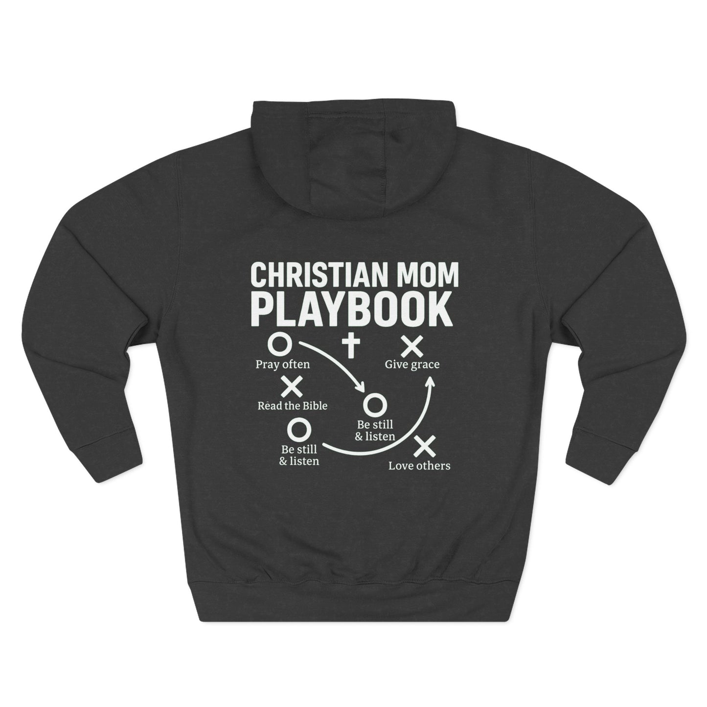 Cozy Christian Mom Playbook Women's Fleece Hoodie for Comfort, Casual Wear, Gift for Holidays, Warm Layering, Ideal for Relaxing Days