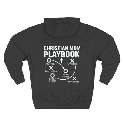 Cozy Christian Mom Playbook Women's Fleece Hoodie for Comfort, Casual Wear, Gift for Holidays, Warm Layering, Ideal for Relaxing Days