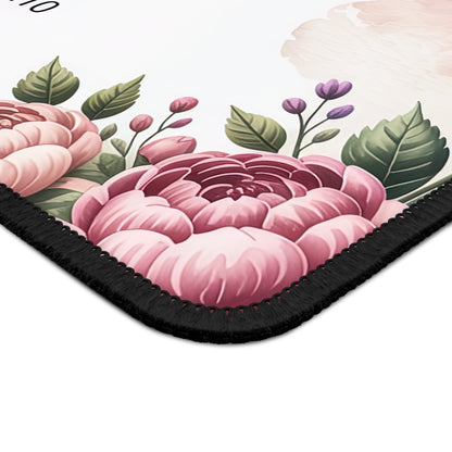 Floral Scripture Gaming Mouse Pad – 'Be Still and Know'