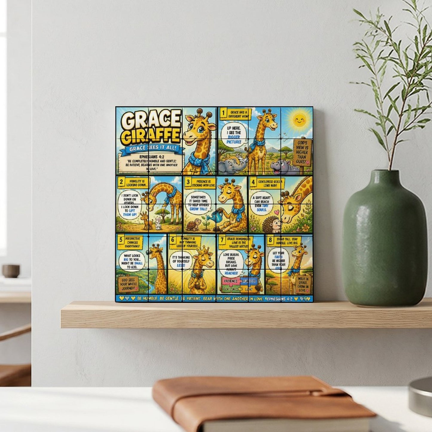 Grace Giraffe – Building Block Puzzle Ornament - ClaimedbyGodDesigns
