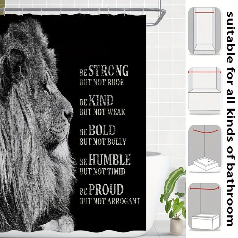 Be Strong, Kind, Bold, Humble & Proud Christian Shower Curtain With Hooks claimedbygoddesigns