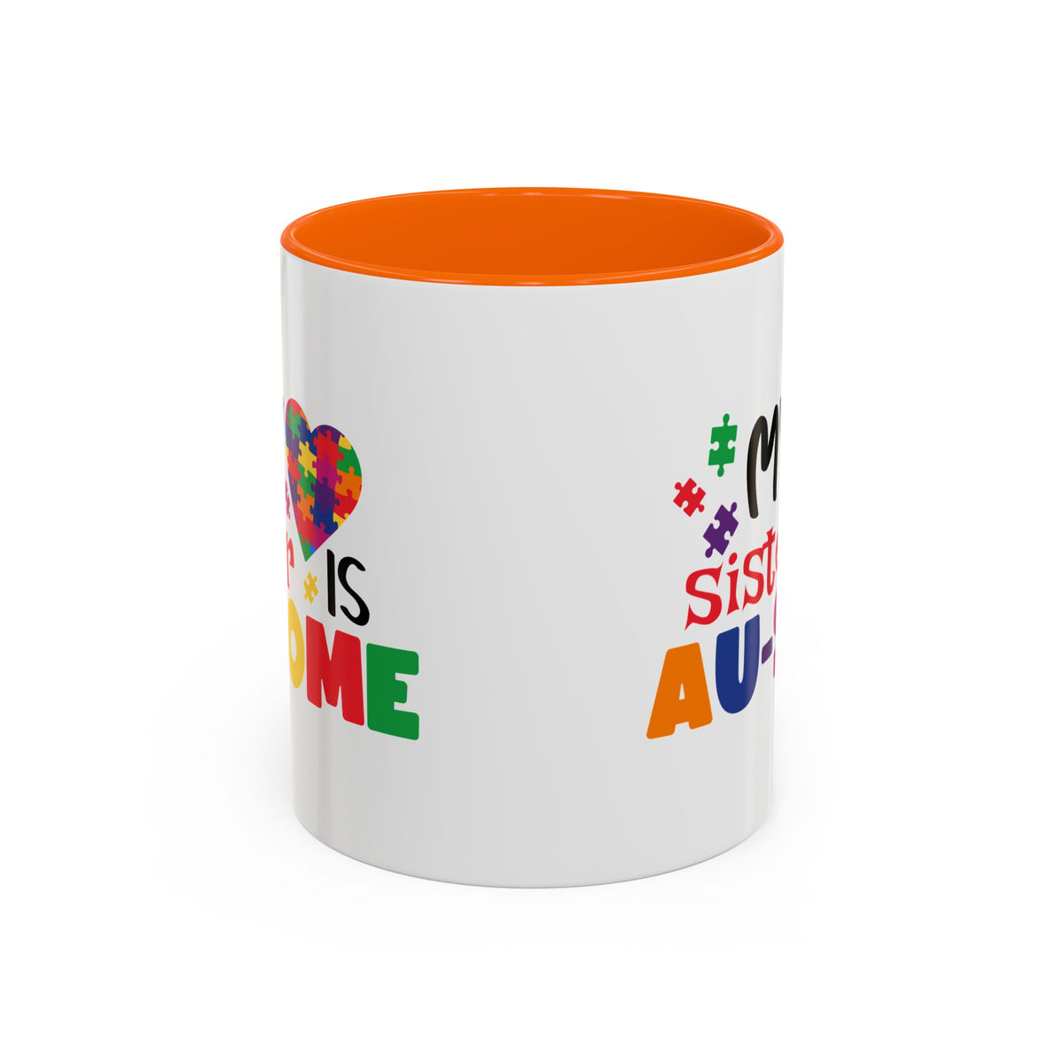 Colorful Autism Awareness Coffee Mug - "My Sister is AU-some"