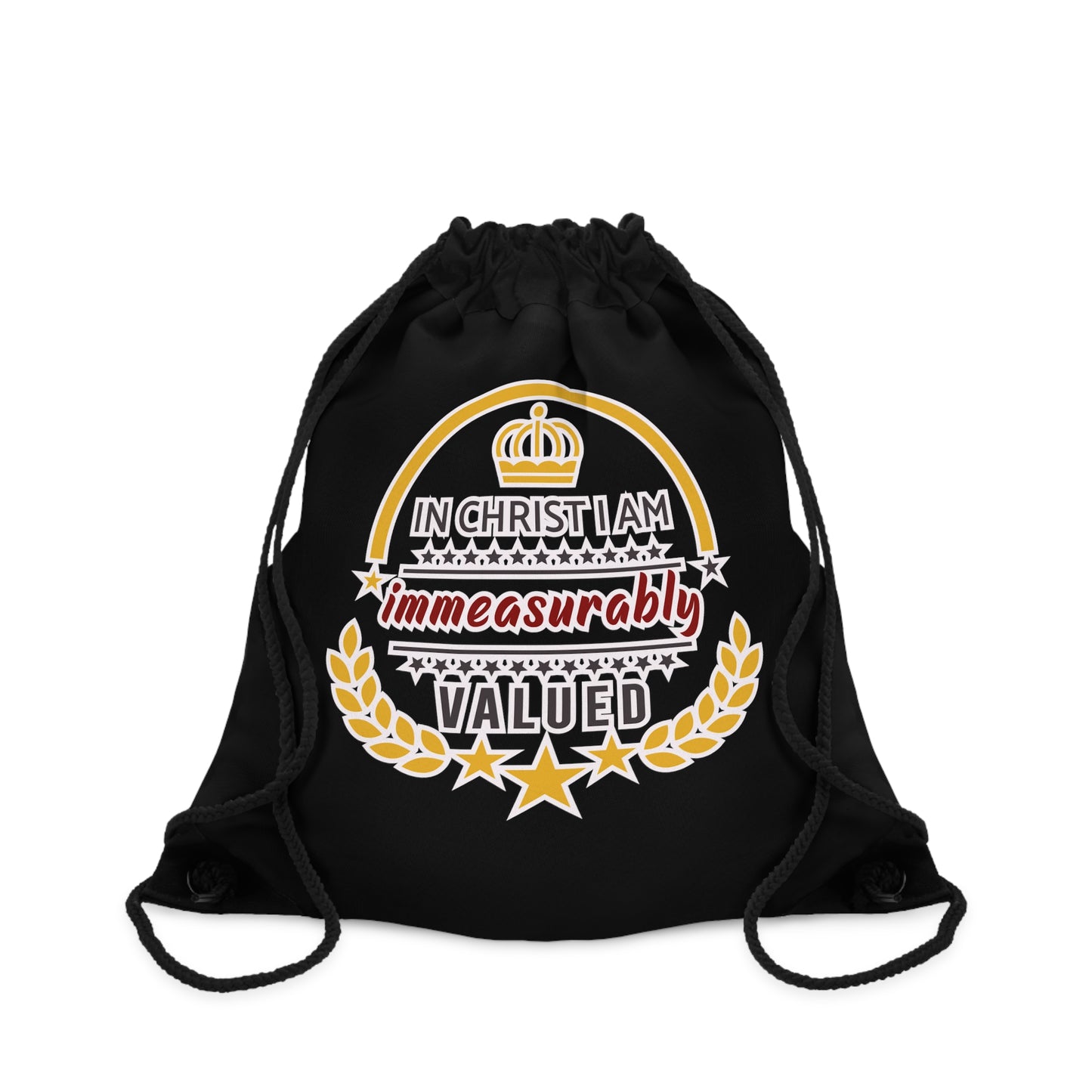 In Christ I Am Immeasurably Valued Drawstring Bag