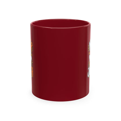 Halloween Ghost Christian Ceramic Mug — "No Fear, Just Faith" Pumpkin Coffee Cup
