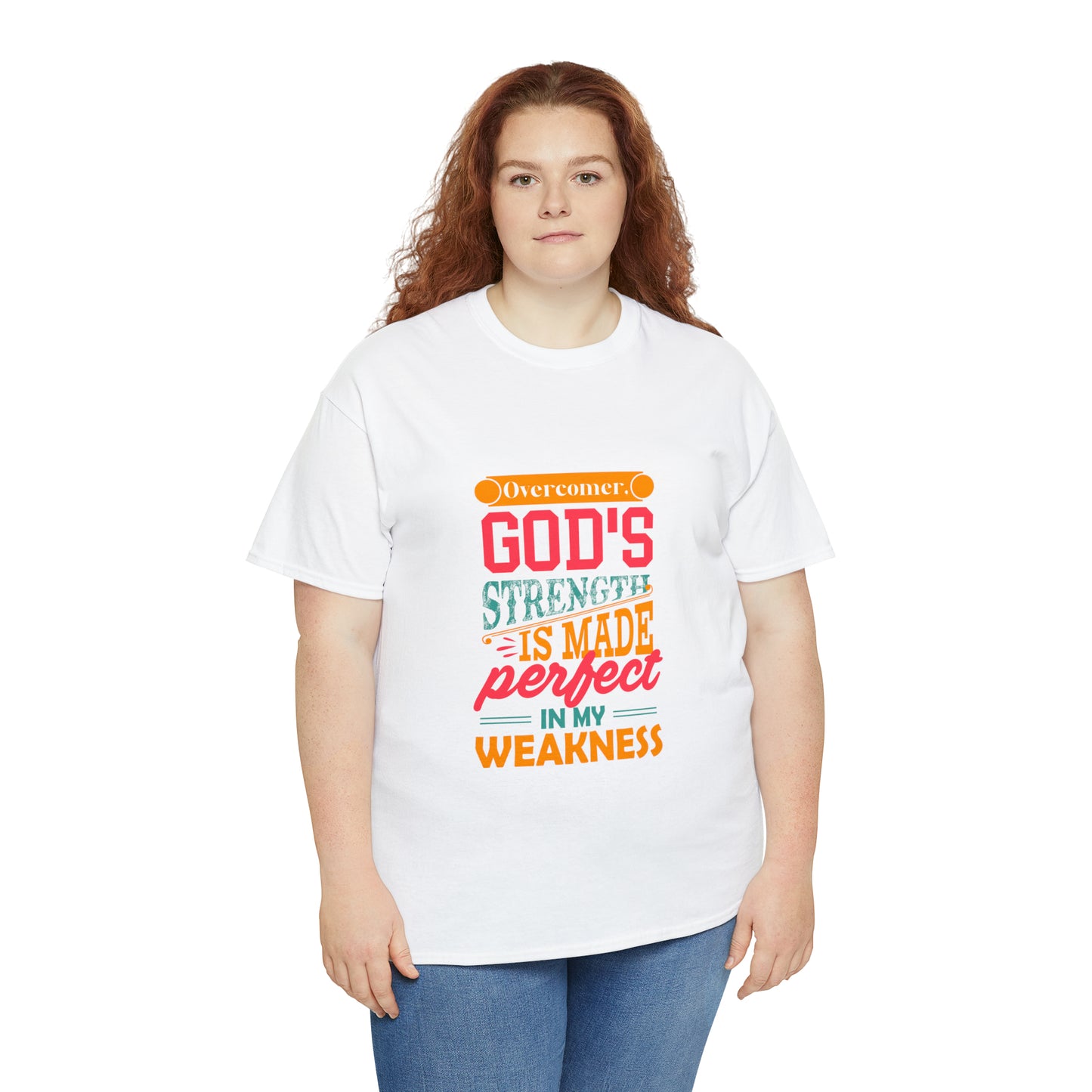 Overcomer God's Strength Is Made Perfect In My Weakness Unisex Heavy Cotton Tee