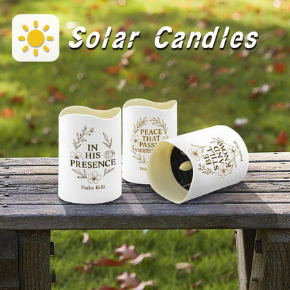Peace And Presence Christian Solar Wave Candles Set of ^ - ClaimedbyGodDesigns