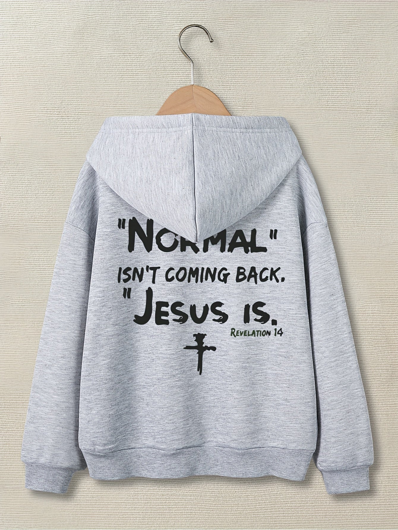 Normal Isn't Coming Back Jesus Is Youth Christian Pullover Hooded Sweatshirt claimedbygoddesigns