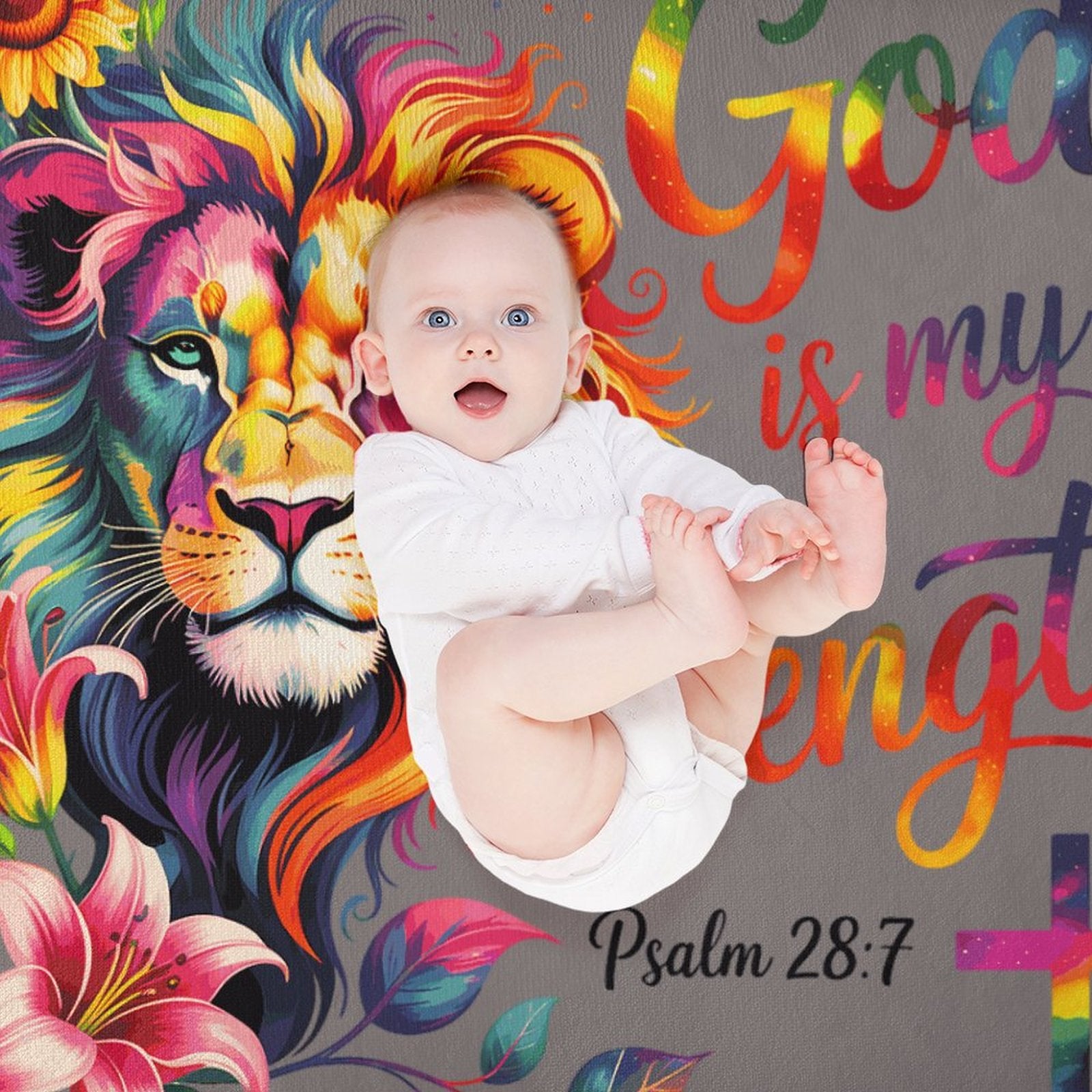 He Is My Strength Christian Sherpa Fleece Throw Blanket - ClaimedbyGodDesigns