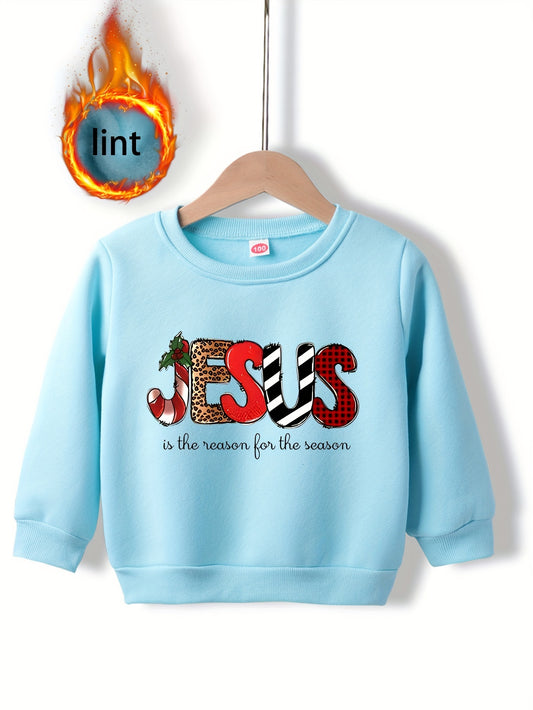 JESUS Is The Reason For The Season Youth Christian Pullover Sweatshirt claimedbygoddesigns