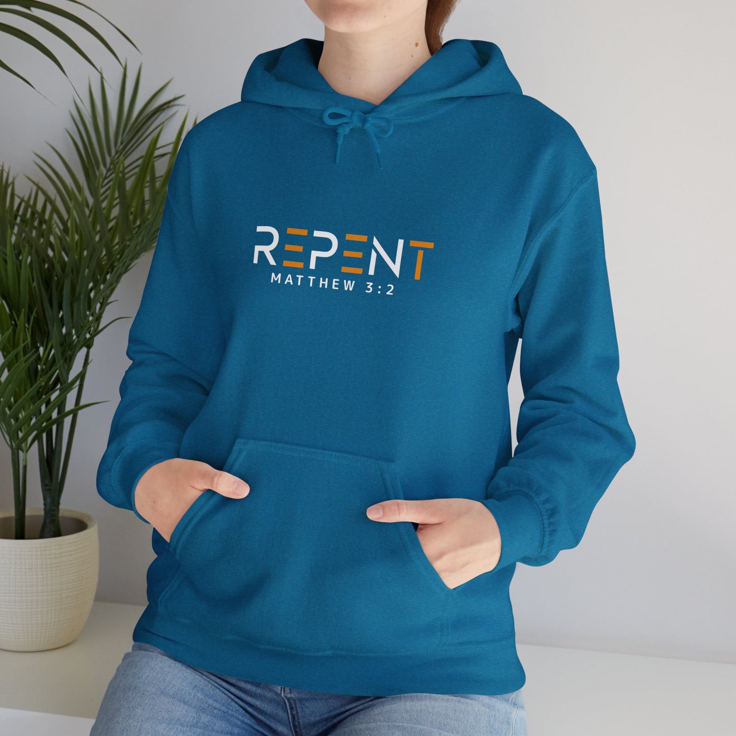 Repent Christian Unisex Hooded Pullover Sweatshirt