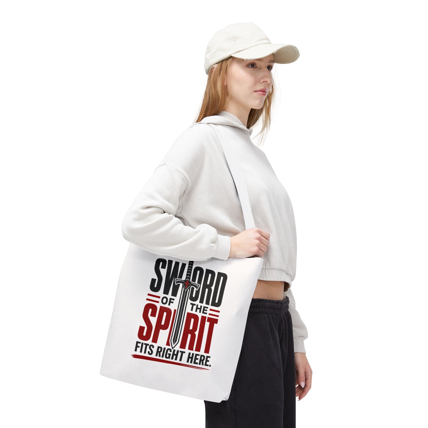 Sword of the Spirit Tote Bag — Christian Faith Inspirational Canvas Tote - ClaimedbyGodDesigns