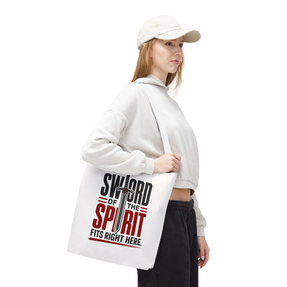 Sword of the Spirit Tote Bag — Christian Faith Inspirational Canvas Tote - ClaimedbyGodDesigns