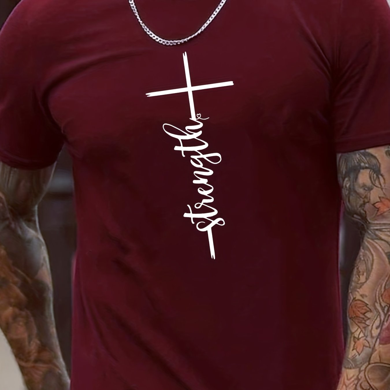 Strength Men's Christian T-Shirt claimedbygoddesigns