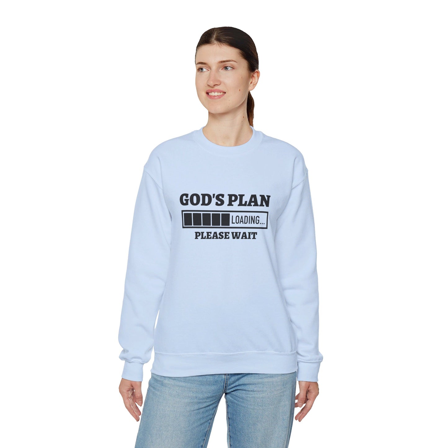 God's Plan Loading Unisex Heavy Blend™ Crewneck Christian Sweatshirt