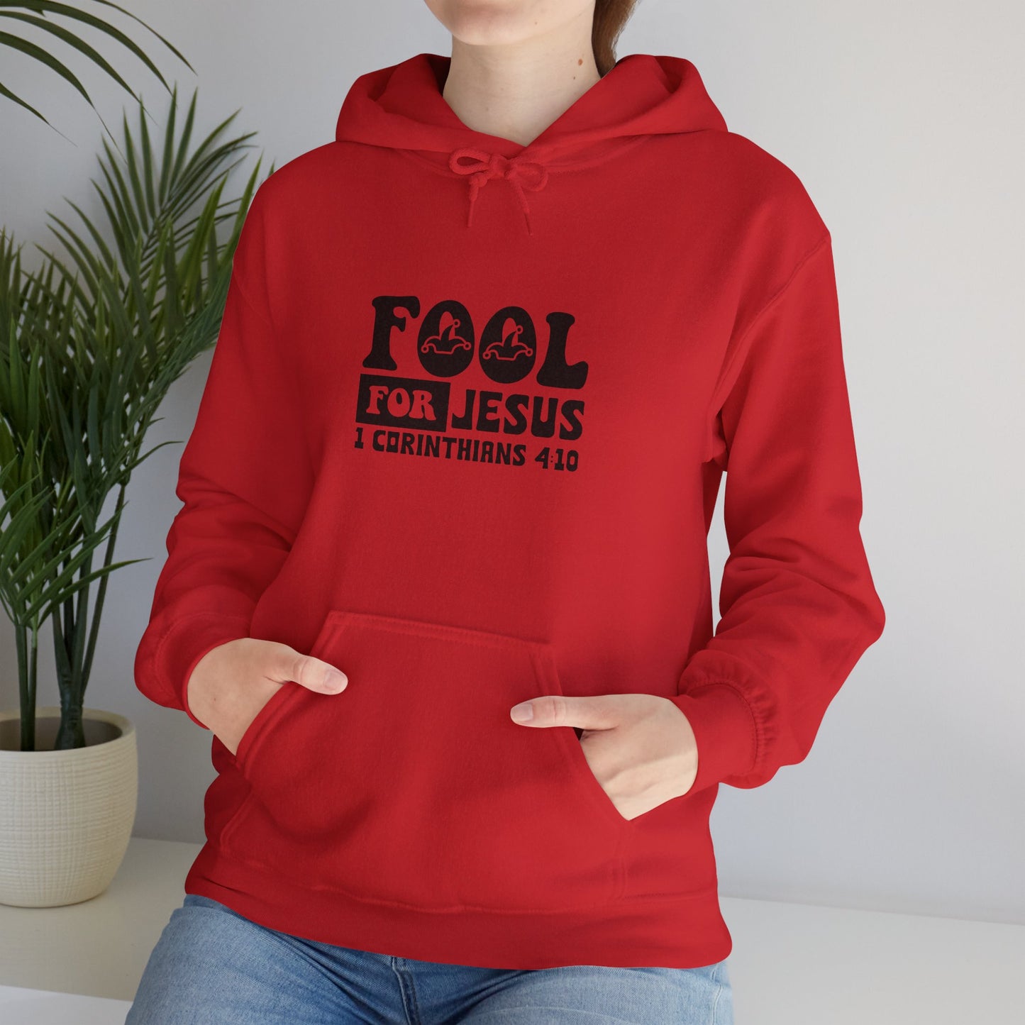 Fool For Jesus Funny Unisex Christian Hooded Pullover Sweatshirt