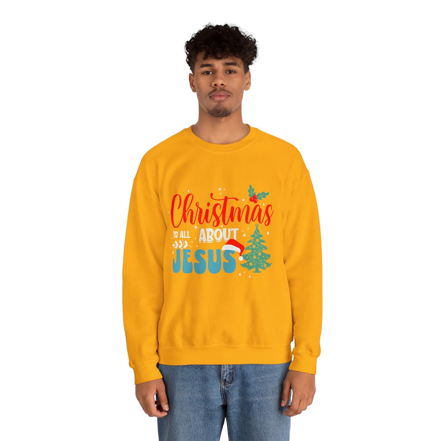 Christmas Is All About Jesus (Christmas Themed) Unisex Heavy Blend™ Crewneck Christian Sweatshirt