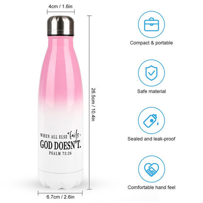 When All Else Fails He Doesn't Christian Gradient Insulated Water Bottle - Faith-Inspired Hydration