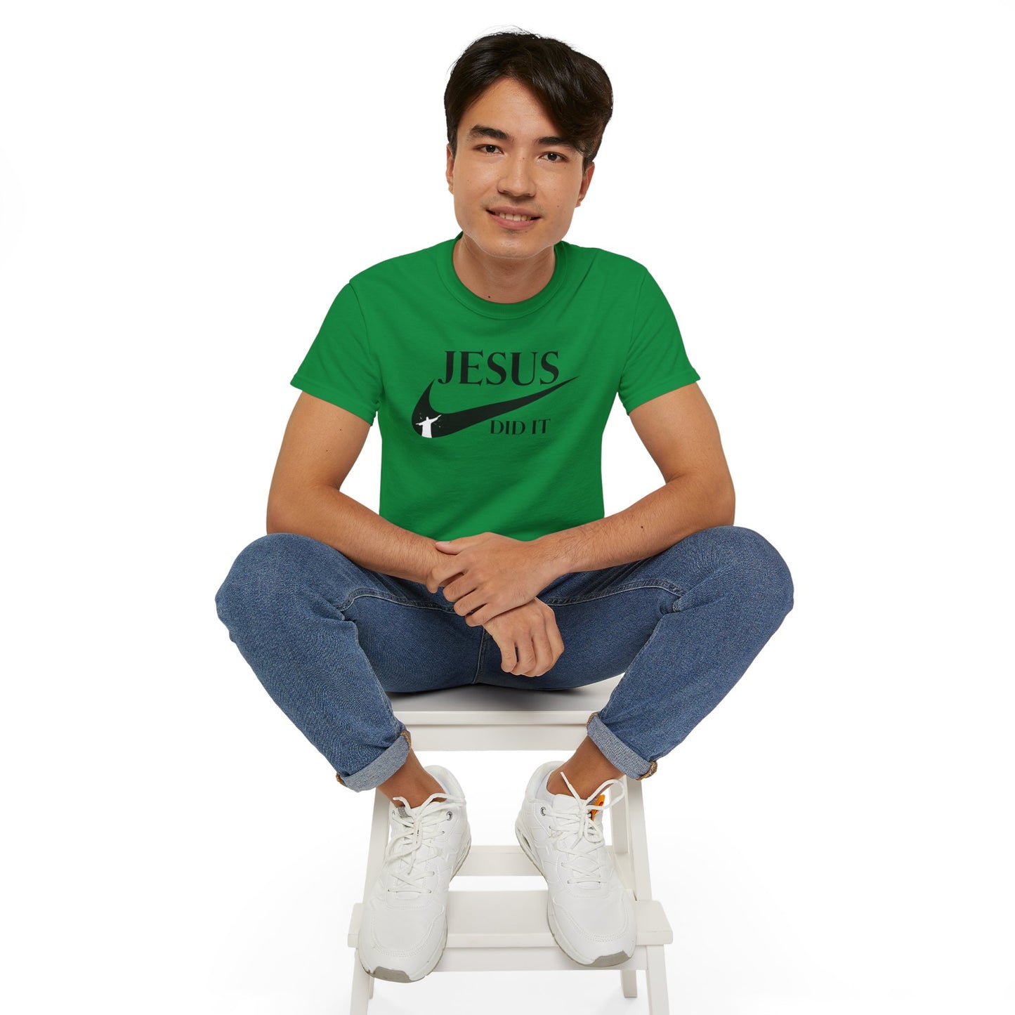 Jesus Did It (like Nike) Funny Unisex Christian Ultra Cotton Tee Printify