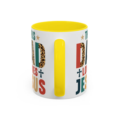This Dad Loves Him Accent Coffee Mug - Perfect Gift for Father's Day and Christian Dads