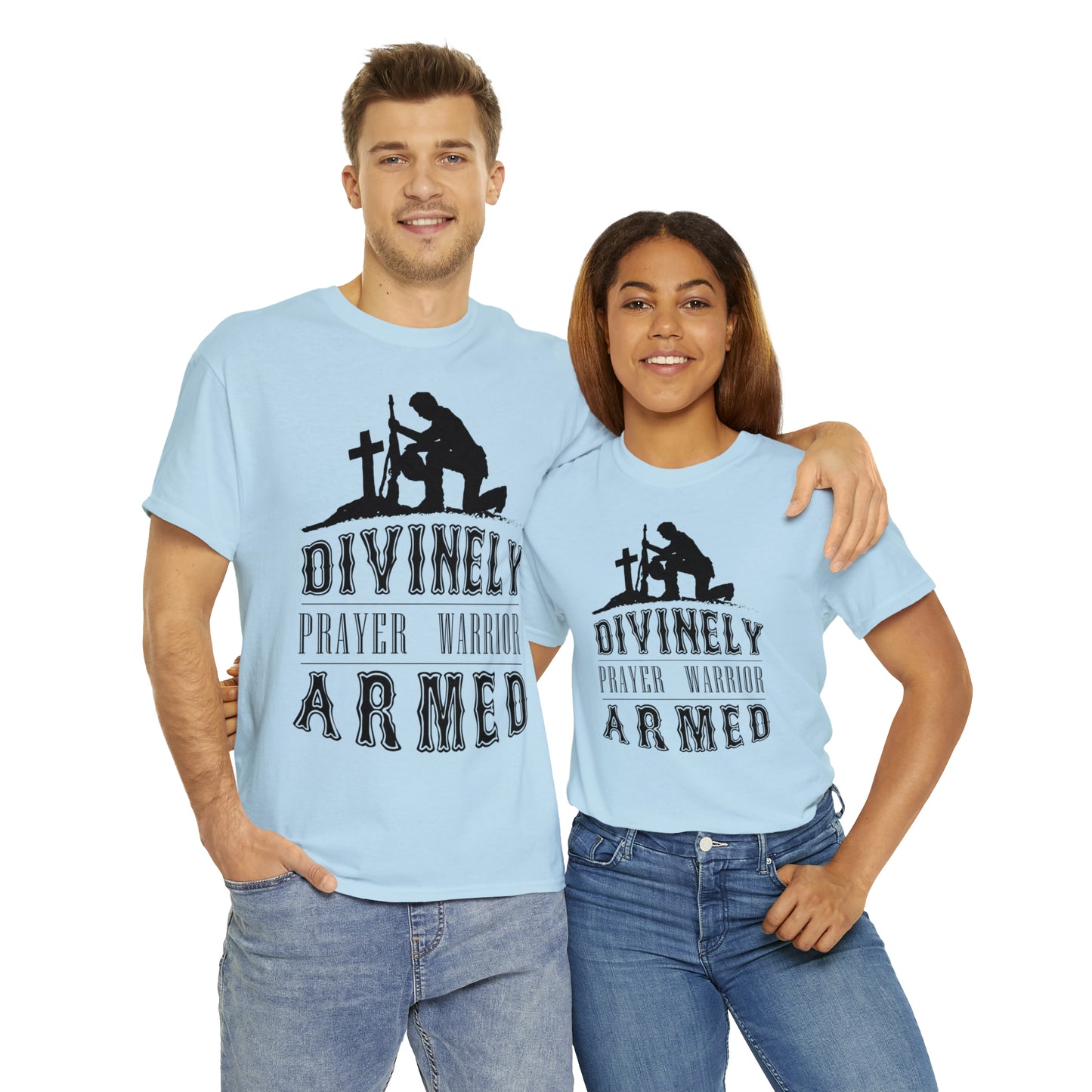 Divinely Armed Prayer Warrior Unisex Heavy Cotton Tee