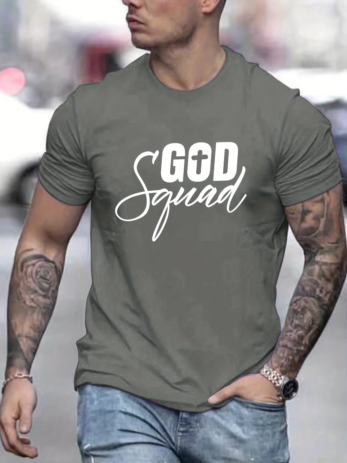 'God Squad Men's Christian T-shirt claimedbygoddesigns