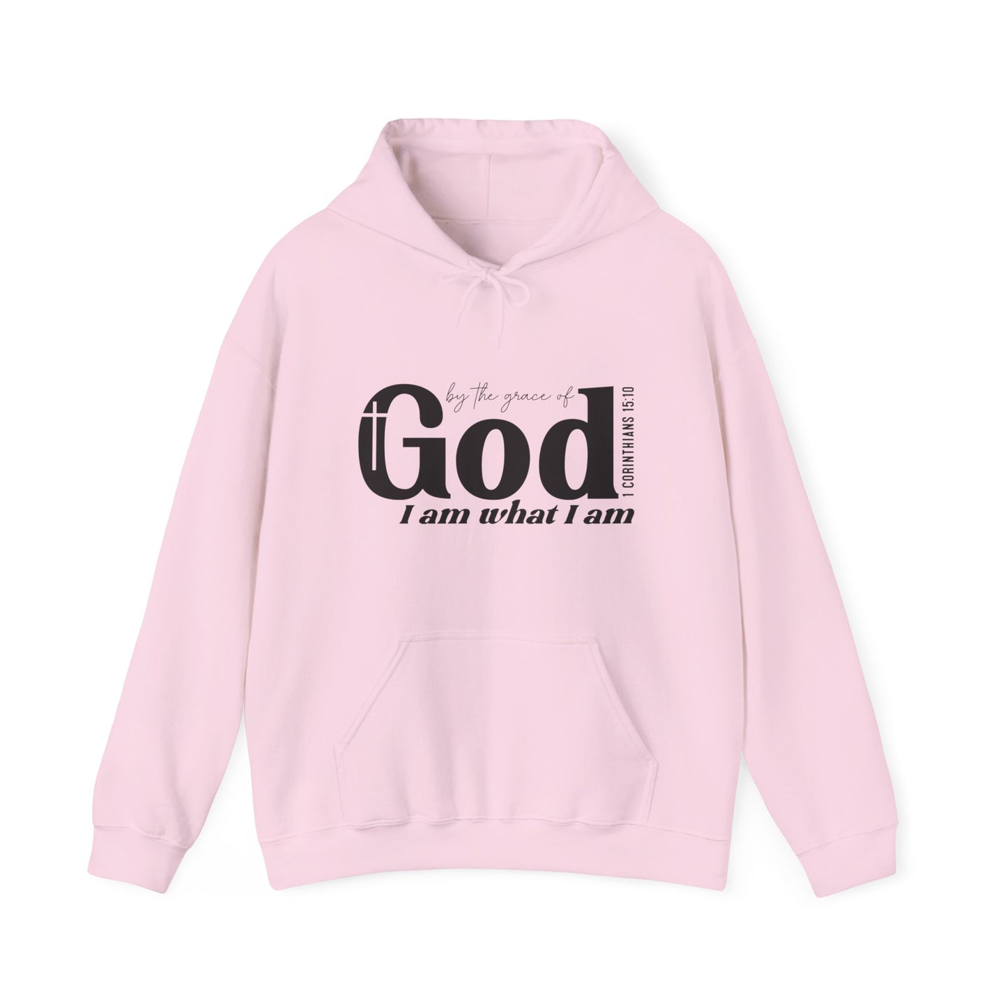 1 Corinthians 15:10 By The Grace Of God I Am What I Am Unisex Christian Pullover Hooded Sweatshirt