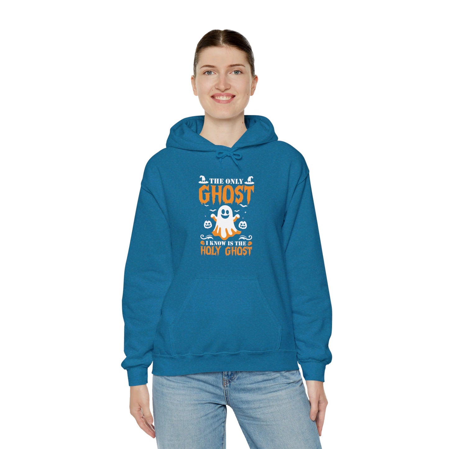 The Only Ghost I Know Is The Holy Ghost Halloween Unisex Christian Pullover Hooded Sweatshirt