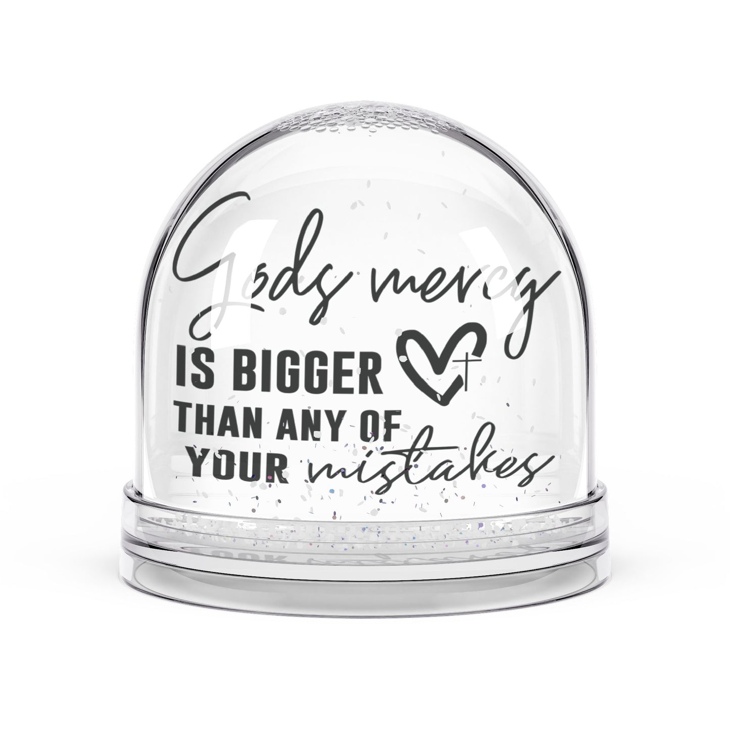 Christian Snow Globe, Religious Home Decor, Inspirational Gift, Christmas Decoration, His Mercy