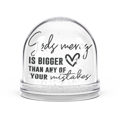 Christian Snow Globe, Religious Home Decor, Inspirational Gift, Christmas Decoration, His Mercy