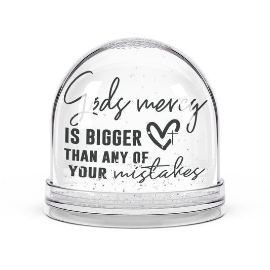 Christian Snow Globe, Religious Home Decor, Inspirational Gift, Christmas Decoration, His Mercy - ClaimedbyGodDesigns