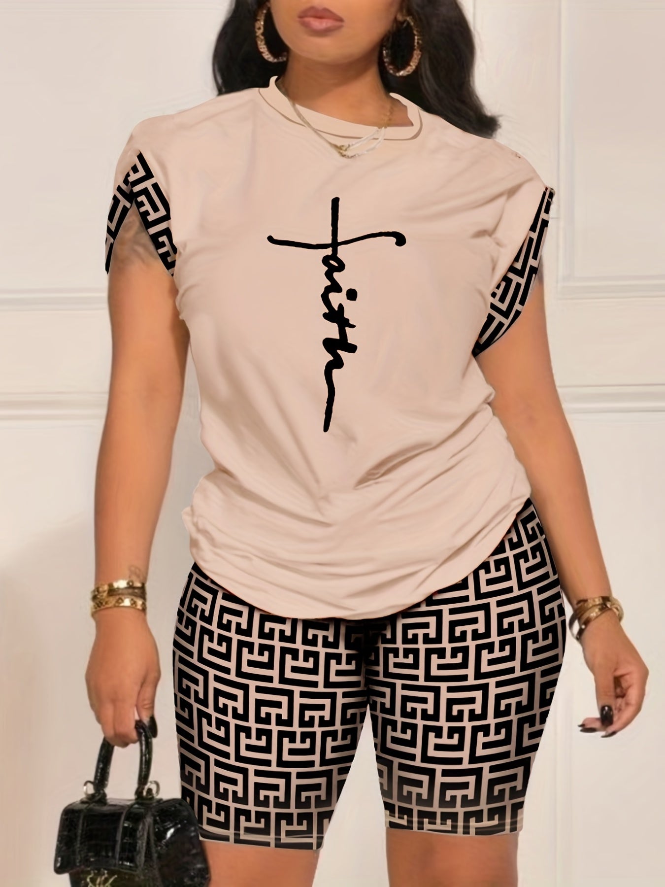 Faith (print) Women's Christian Casual Outfit claimedbygoddesigns