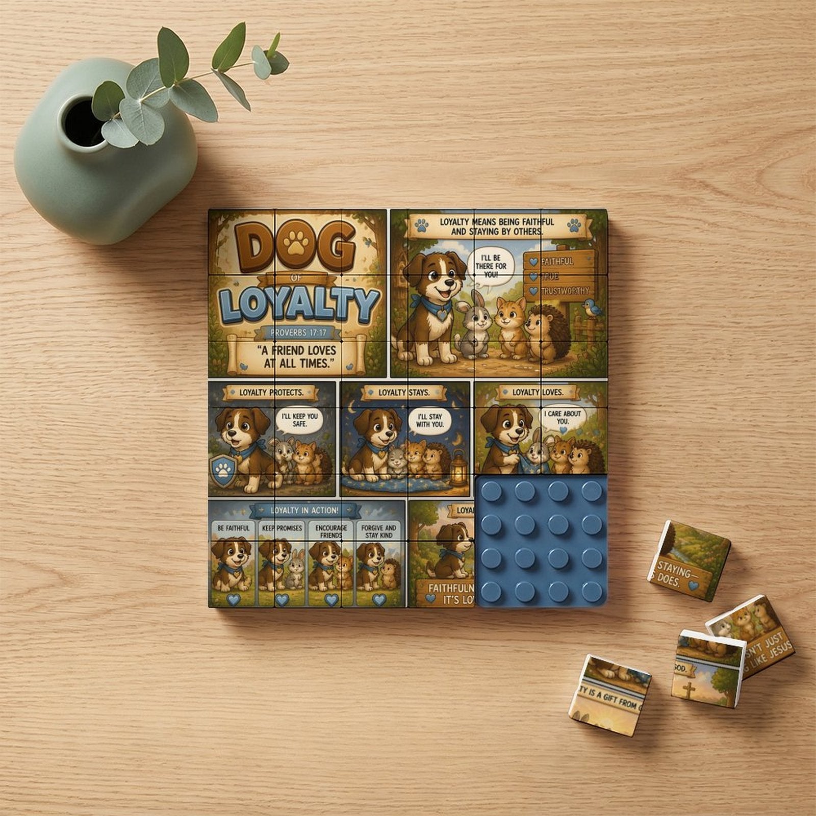Dog of Loyalty – Building Block Puzzle Ornament - ClaimedbyGodDesigns