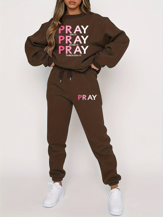 Pray On It, Over It, Through It Women's Christian Casual Outfit claimedbygoddesigns