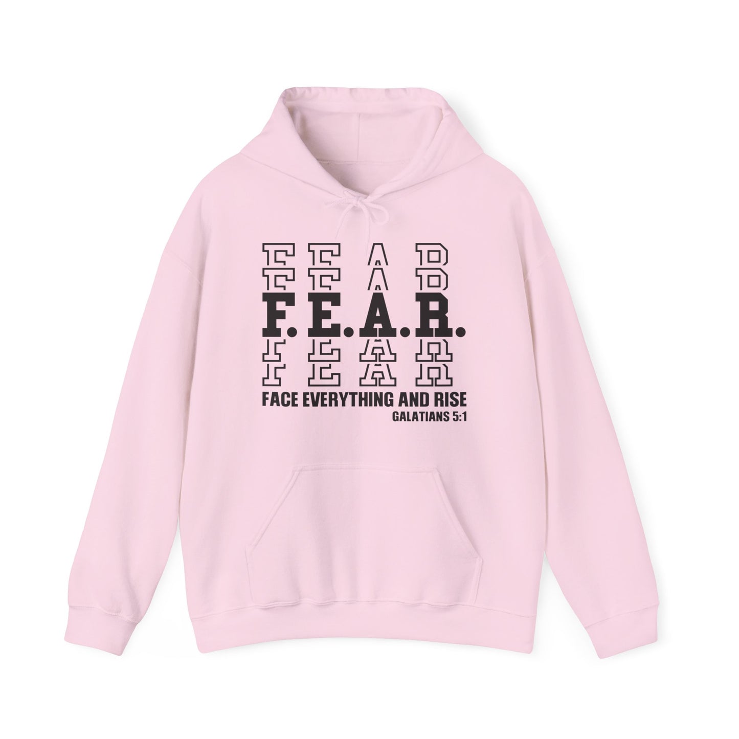 FEAR Face Everything And Rise Unisex Christian Hooded Pullover Sweatshirt