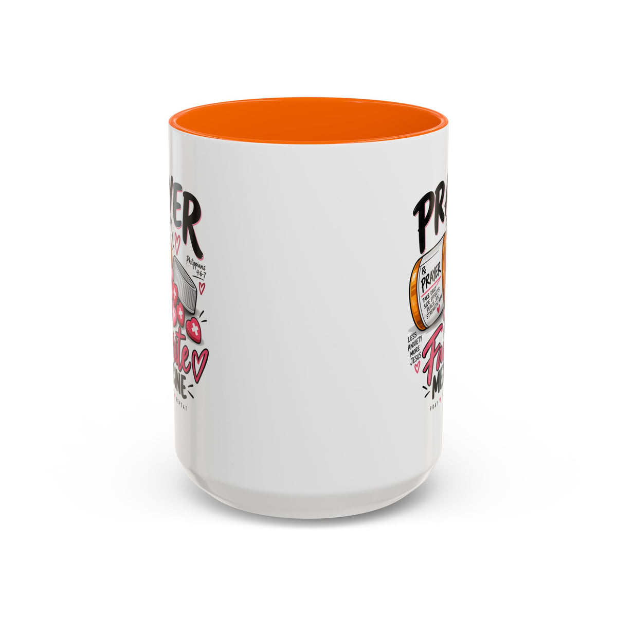 Prayer Is My Favorite Medicine Accent Coffee Mug – Inspirational Religious Gift