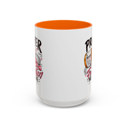 Prayer Is My Favorite Medicine Accent Coffee Mug – Inspirational Religious Gift
